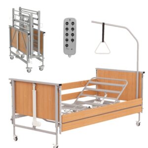 Medilife Steel - łóżko rehabilitacyjne medyczne elektryczne. 90x200cm do 215kg, stelaż stalowy