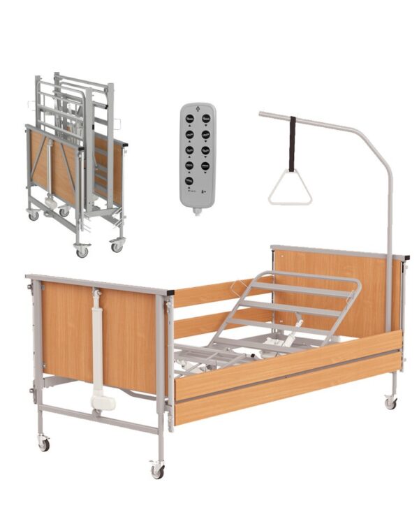 Medilife Steel - łóżko rehabilitacyjne medyczne elektryczne. 90x200cm do 215kg, stelaż stalowy