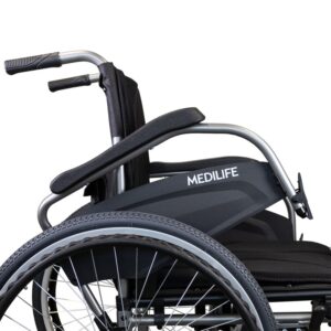 Medilife U6 wózek inwalidzki manualny składany krzyżowy z systemem szybkiego montażu i demontażu kół – zdjęcie 2